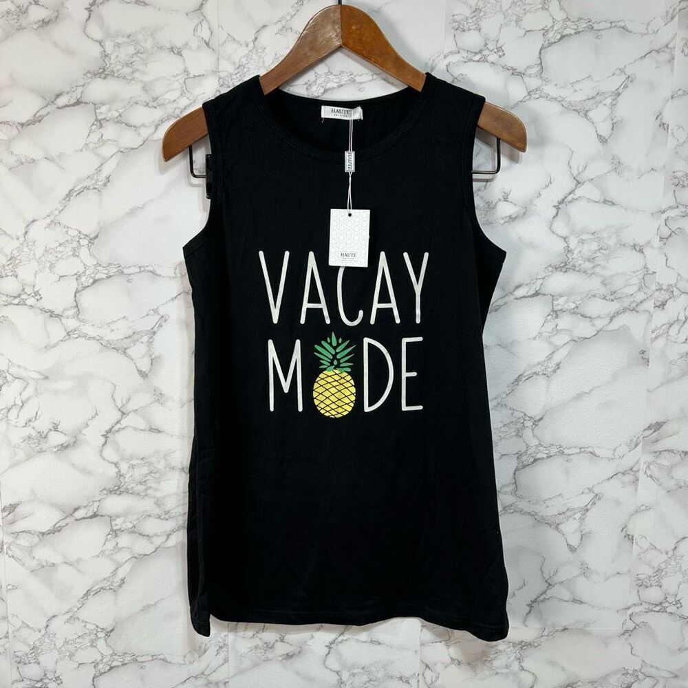 Haute Women’s Tank Top sz M Vacay Mode Sleeveless NEW #F513